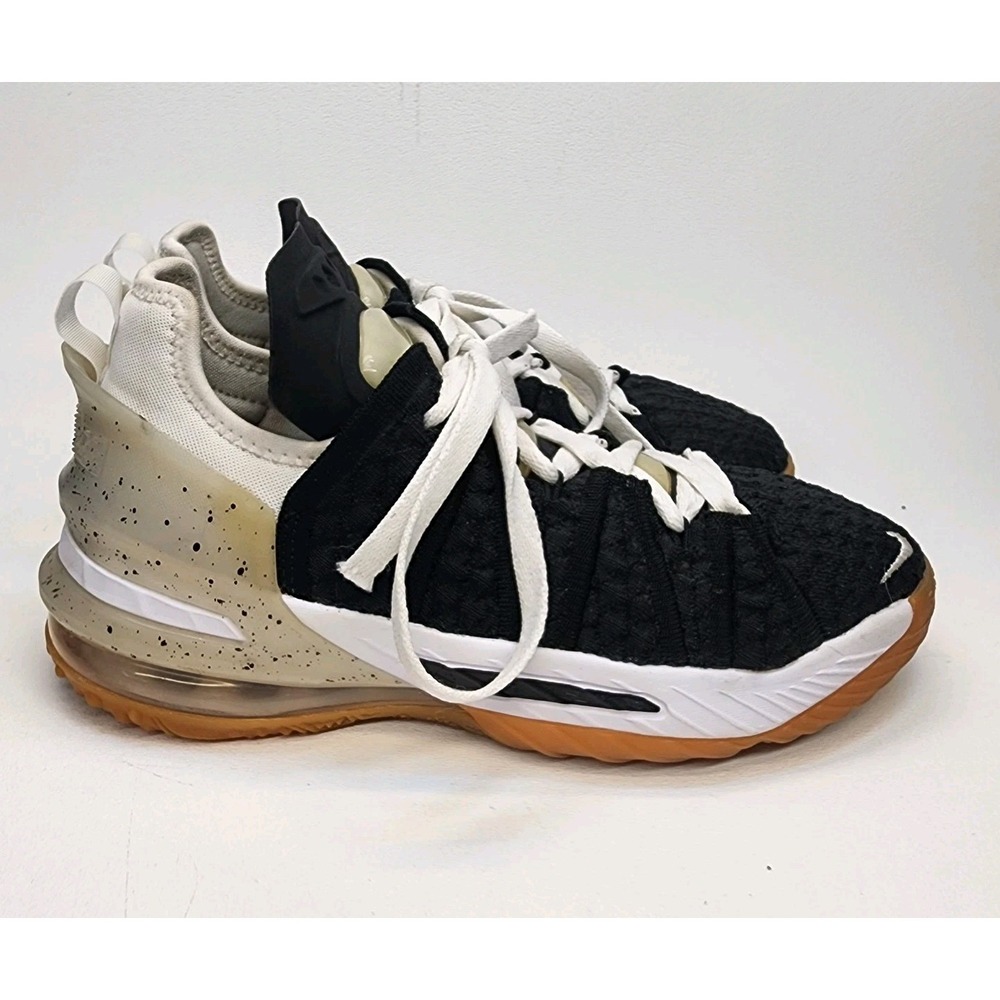 Youth Size 4.5Y Nike Lebron XVIII Black/White Gums Sneakers CW2760-007